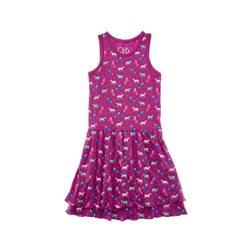 Chaser Girls  Baby Rib Tiered Tank Dress, Purple